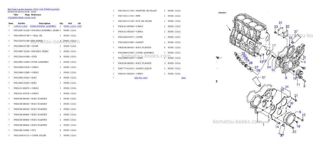 Komatsu ck20-1 s/n f00003-up Parts catalog cover Page 9
