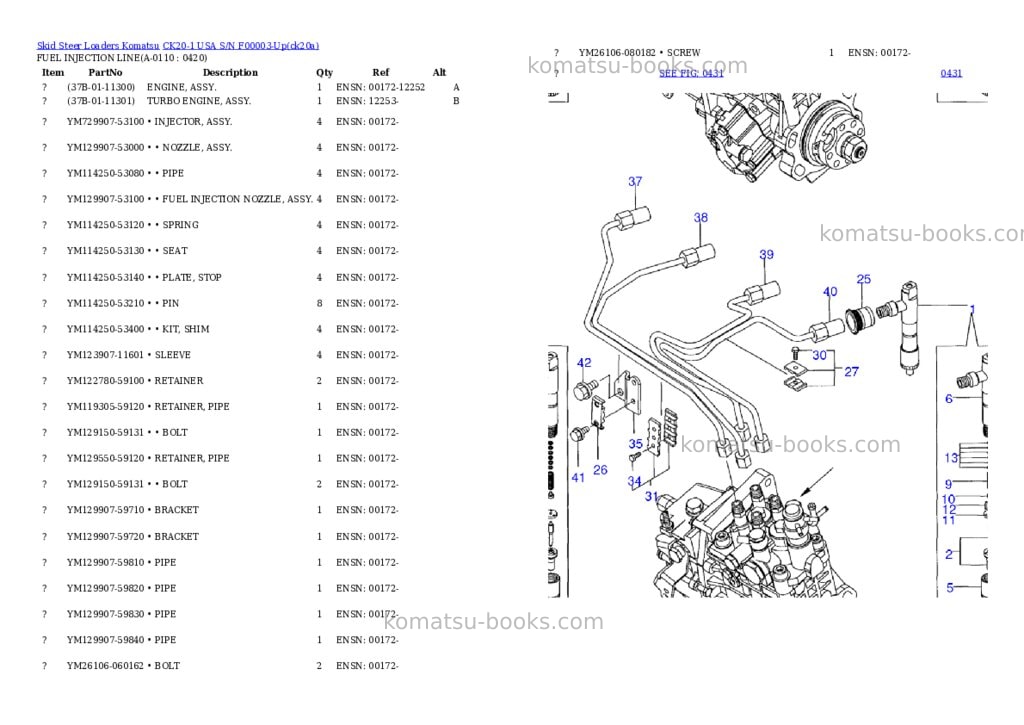 Komatsu ck20-1 usa s/n f00003-up Parts catalog cover Page 10