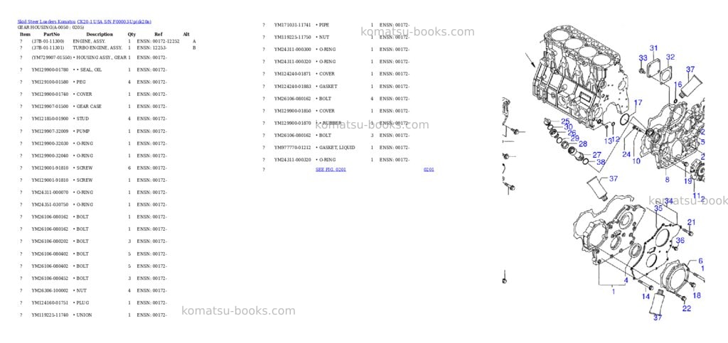 Komatsu ck20-1 usa s/n f00003-up Parts catalog cover Page 4