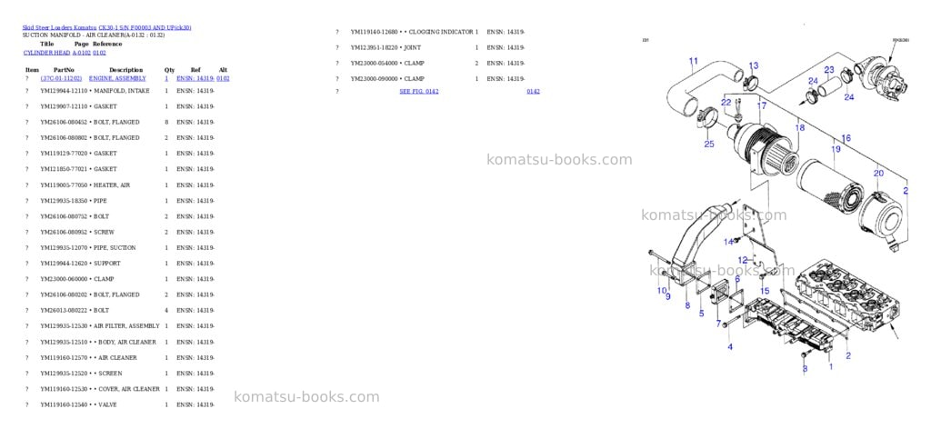 Komatsu ck30-1 s/n f00003 and up Parts catalog cover Page 3