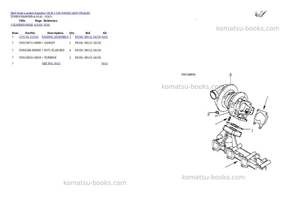Komatsu ck30-1 s/n f00003 and up Parts catalog cover Page 4