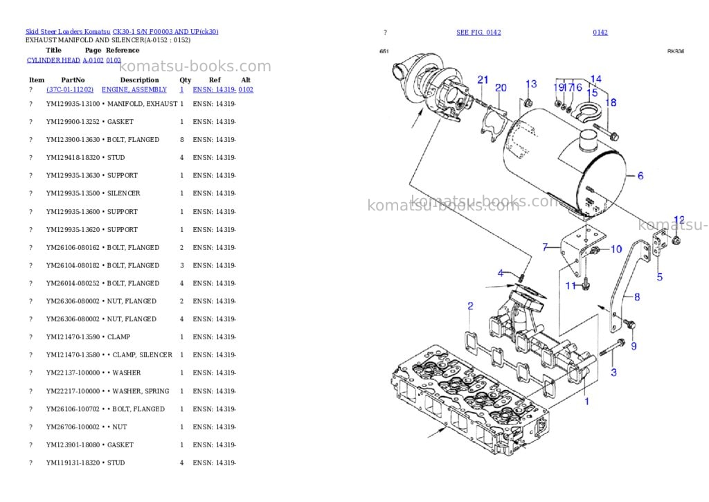 Komatsu ck30-1 s/n f00003 and up Parts catalog cover Page 7