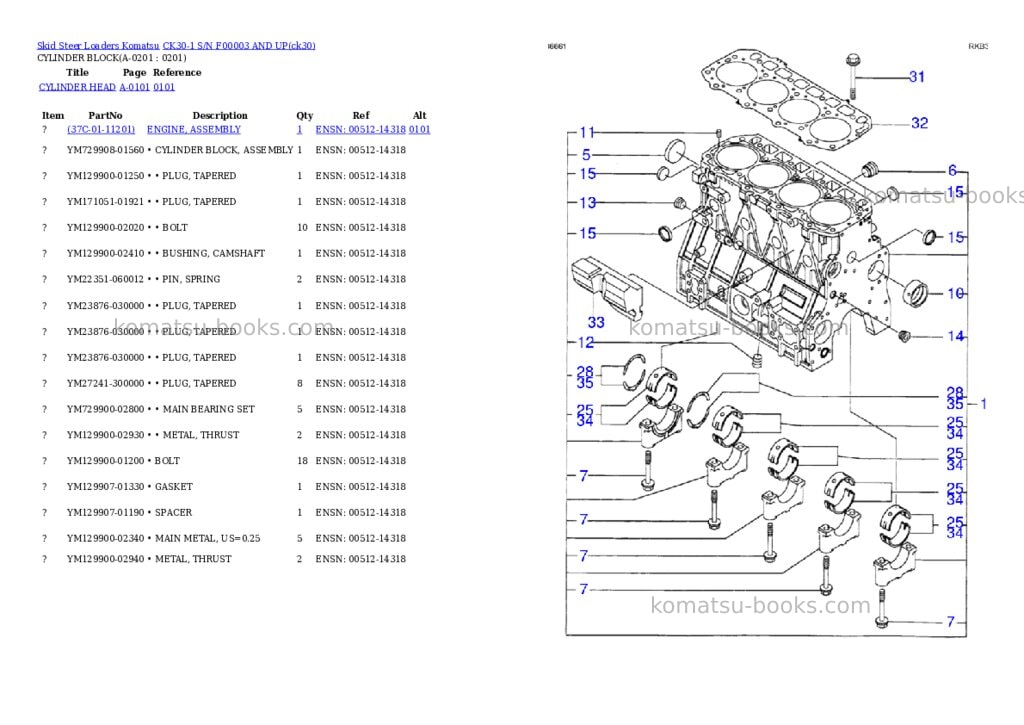 Komatsu ck30-1 s/n f00003 and up Parts catalog cover Page 8