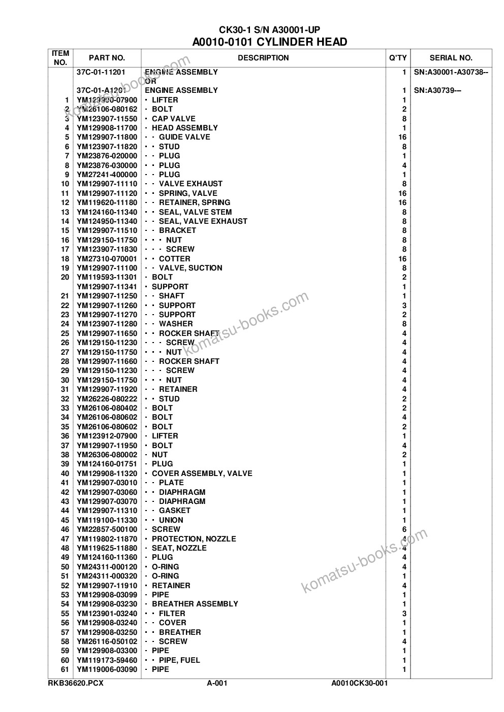 Komatsu ck30-1 s/n a30001-up Parts catalog cover Page 4
