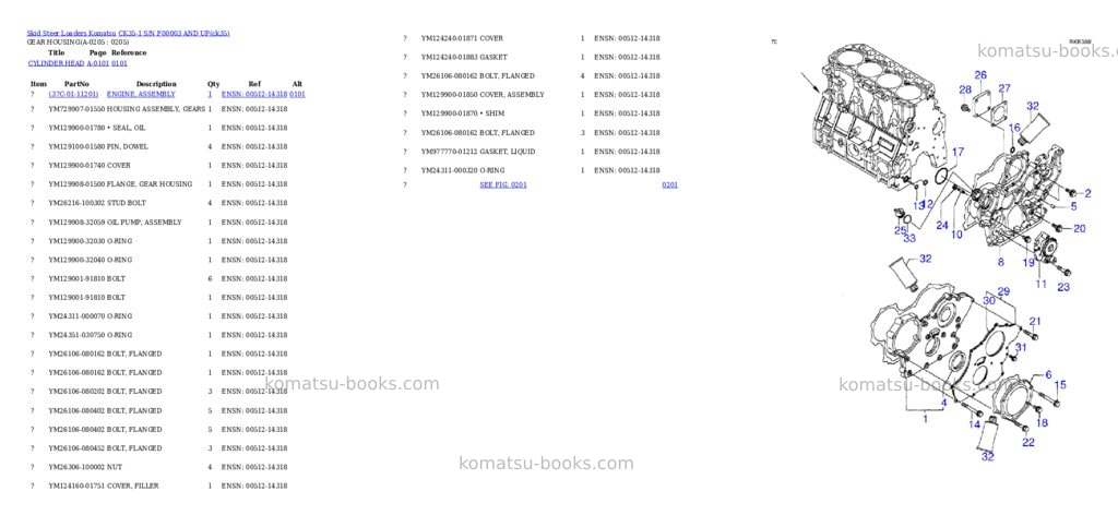 Komatsu ck35-1 s/n f00003 and up Parts catalog cover Page 10