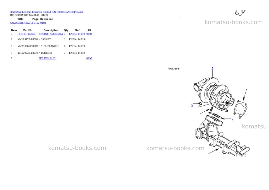 Komatsu ck35-1 s/n f00003 and up Parts catalog cover Page 5