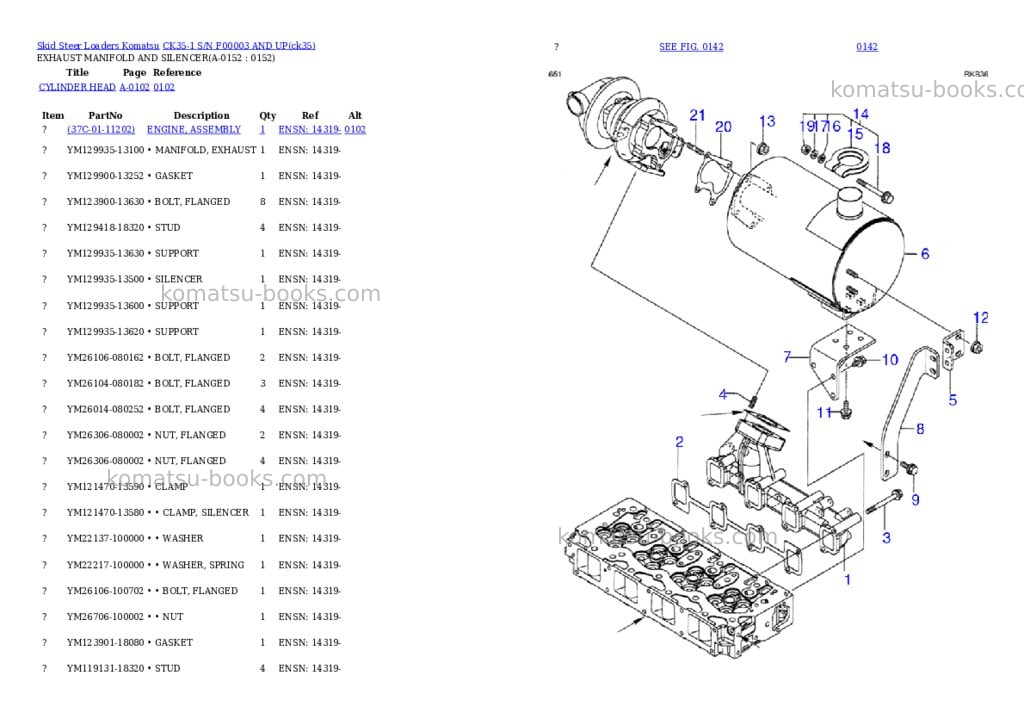 Komatsu ck35-1 s/n f00003 and up Parts catalog cover Page 7