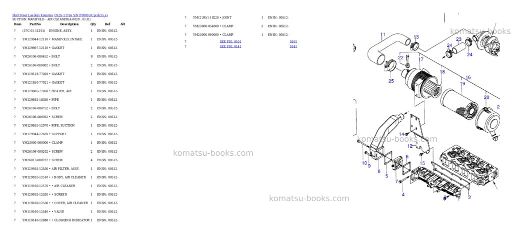 Komatsu ck35-1 usa s/n f00003-up Parts catalog cover Komatsu ck35-1 usa s/n f00003-up Parts catalog cover