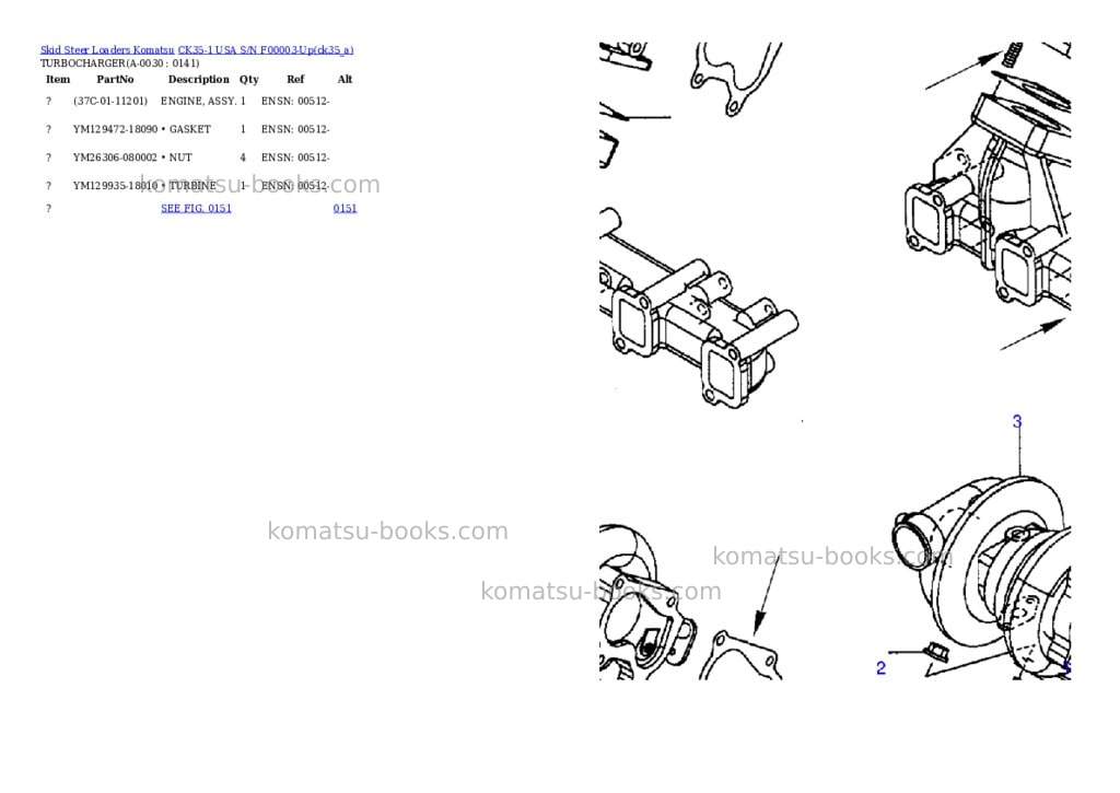 Komatsu ck35-1 usa s/n f00003-up Parts catalog cover Page 2 Komatsu ck35-1 usa s/n f00003-up Parts catalog cover Page 2