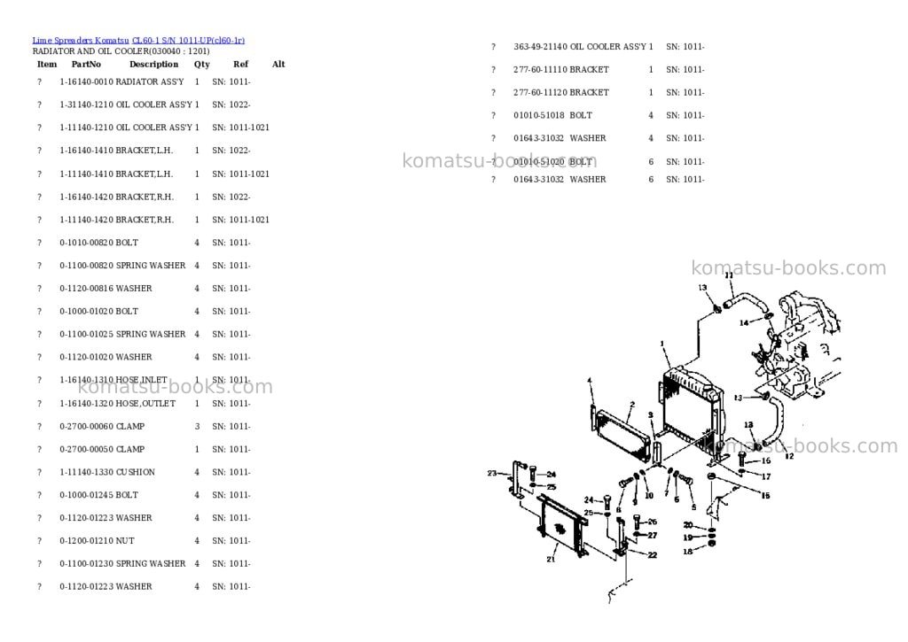 Komatsu cl60-1 s/n 1011-up Parts catalog cover Page 3 Komatsu cl60-1 s/n 1011-up Parts catalog cover Page 3