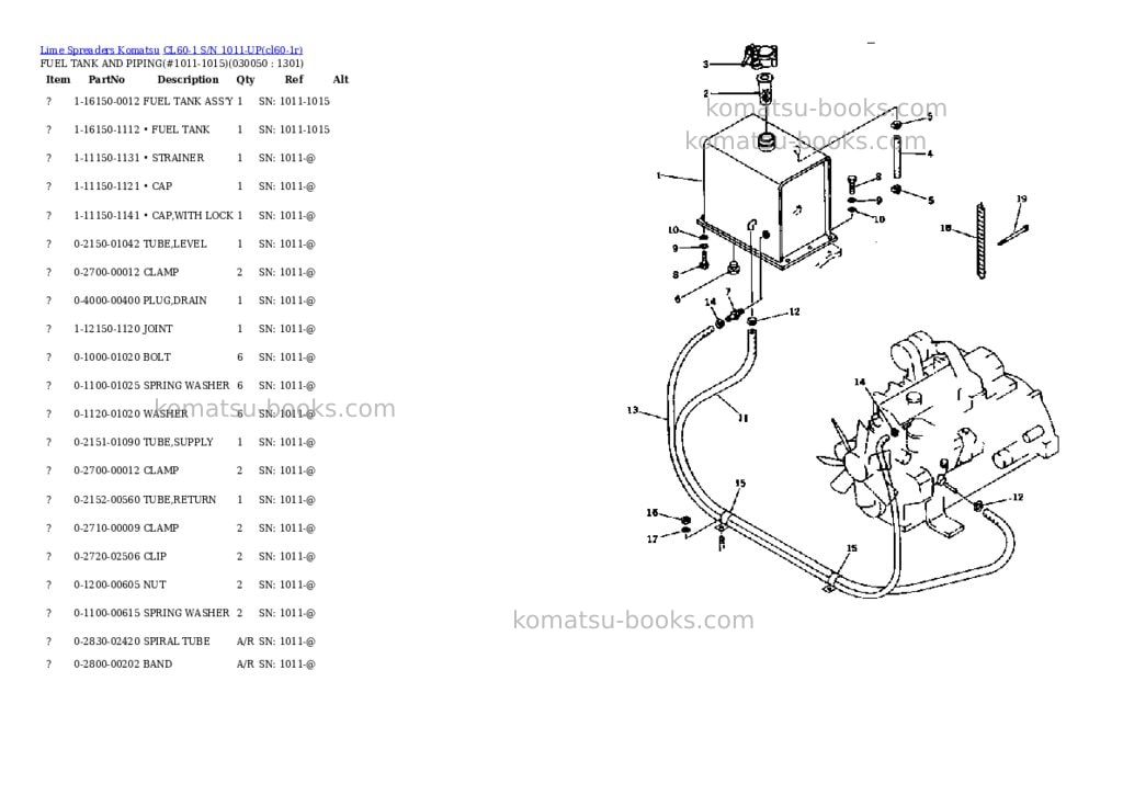 Komatsu cl60-1 s/n 1011-up Parts catalog cover Page 4 Komatsu cl60-1 s/n 1011-up Parts catalog cover Page 4