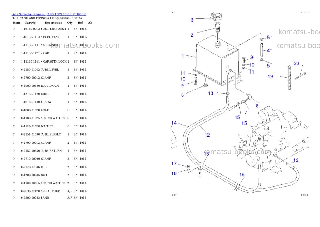 Komatsu cl60-1 s/n 1011-up Parts catalog cover Page 5 Komatsu cl60-1 s/n 1011-up Parts catalog cover Page 5