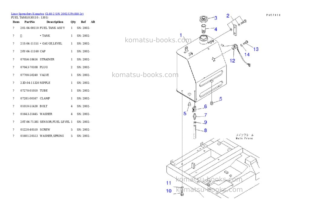 Komatsu cl60-2 s/n 2002-up Parts catalog cover Page 10