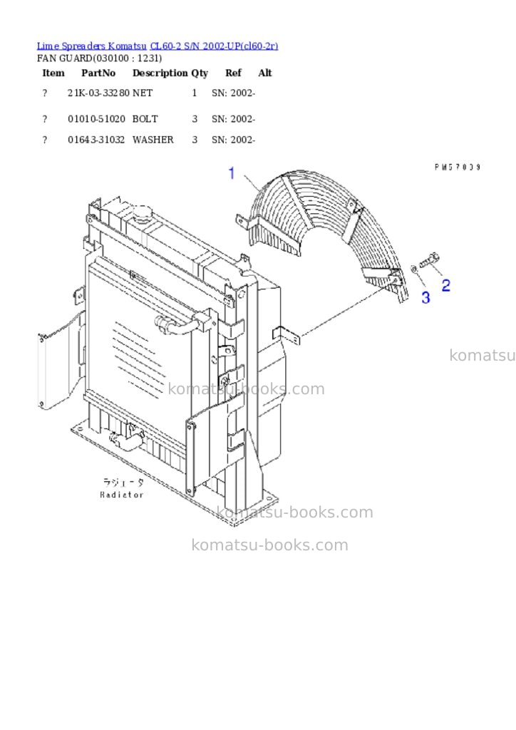 Komatsu cl60-2 s/n 2002-up Parts catalog cover Page 9