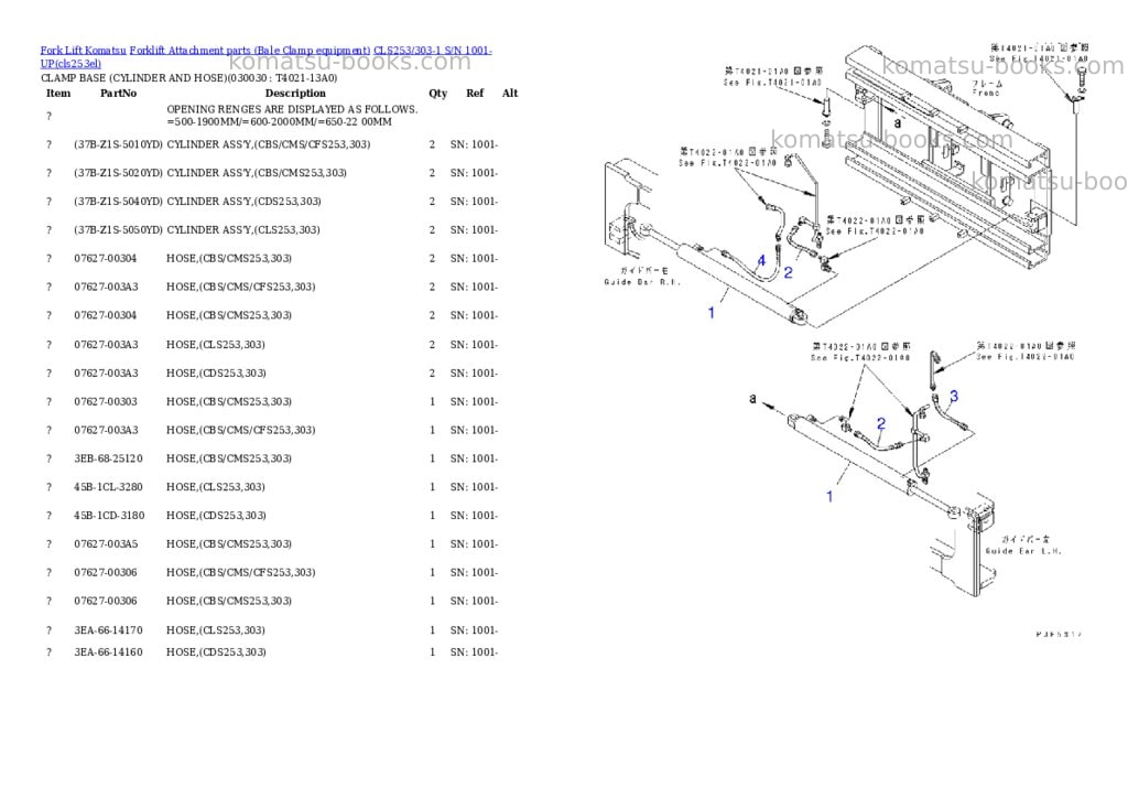 Komatsu cls253/303-1 s/n 1001-up Parts catalog cover Page 2