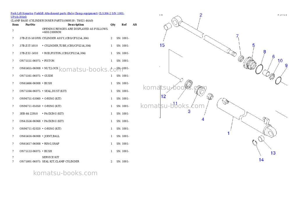 Komatsu cls304-2 s/n 1001-up Parts catalog cover Page 5 Komatsu cls304-2 s/n 1001-up Parts catalog cover Page 5