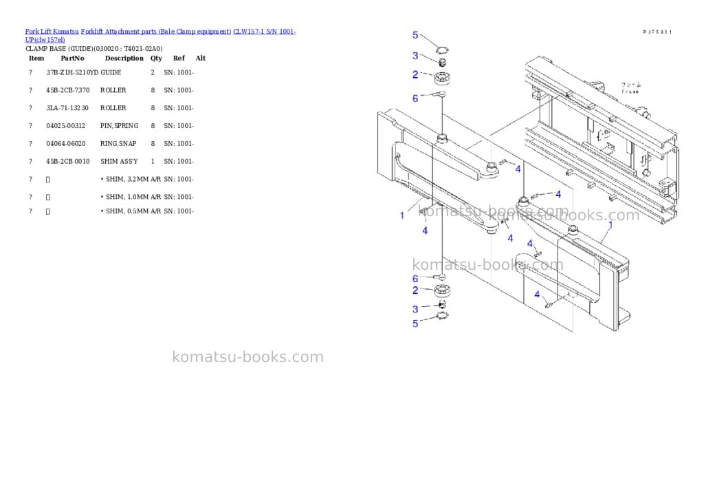 Komatsu clw157-1 s/n 1001-up Parts catalog cover Komatsu clw157-1 s/n 1001-up Parts catalog cover