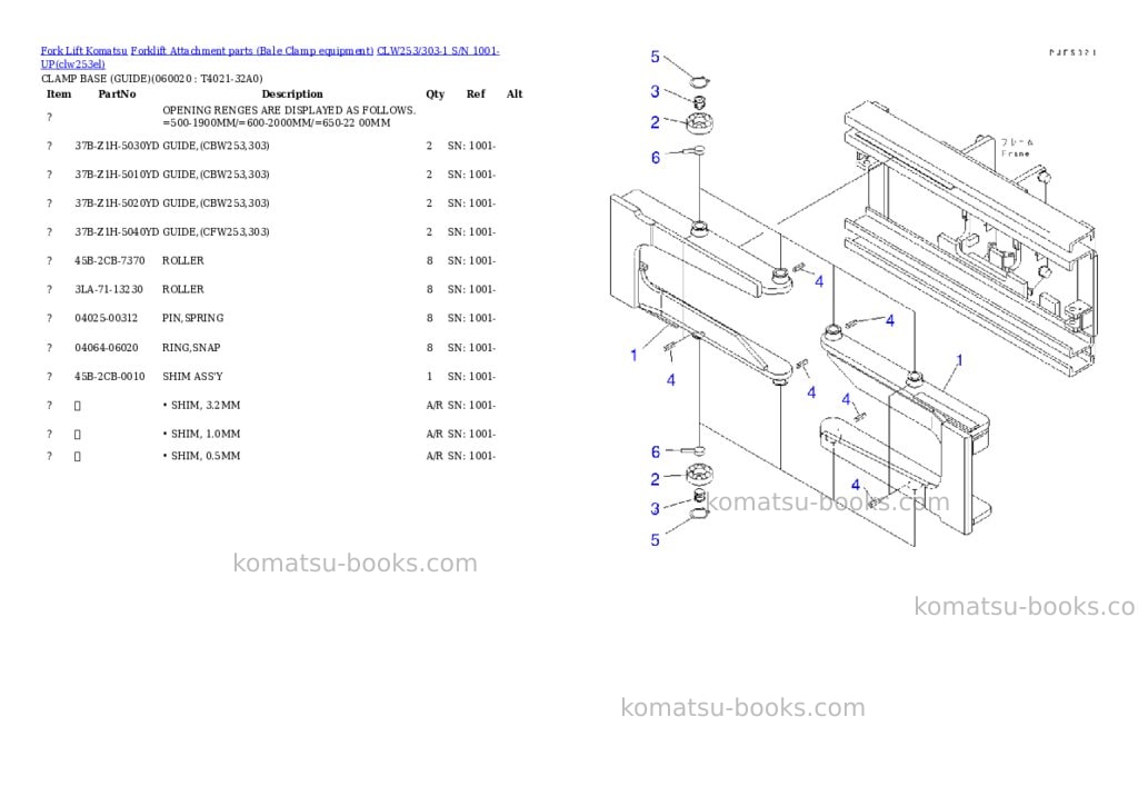 Komatsu clw253/303-1 s/n 1001-up Parts catalog cover Page 10