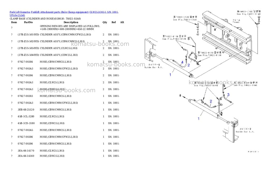 Komatsu clw253/303-1 s/n 1001-up Parts catalog cover Page 2