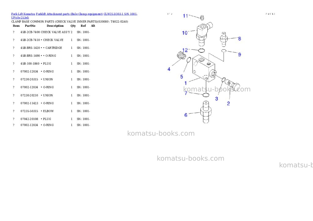 Komatsu clw253/303-1 s/n 1001-up Parts catalog cover Page 7