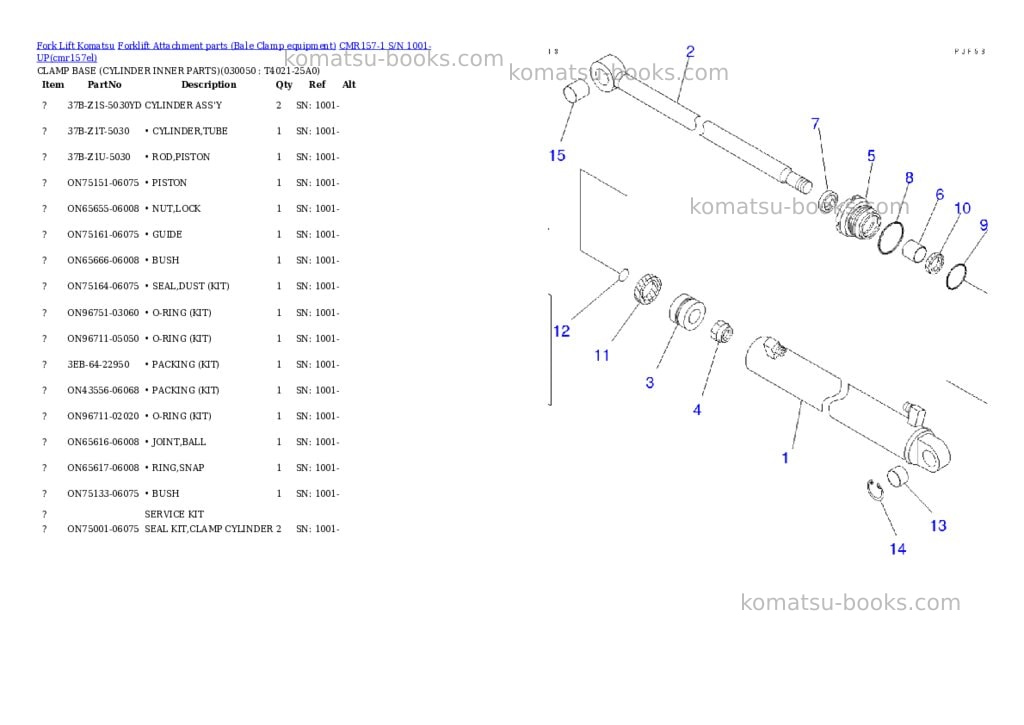 Komatsu cmr157-1 s/n 1001-up Parts catalog cover Page 4