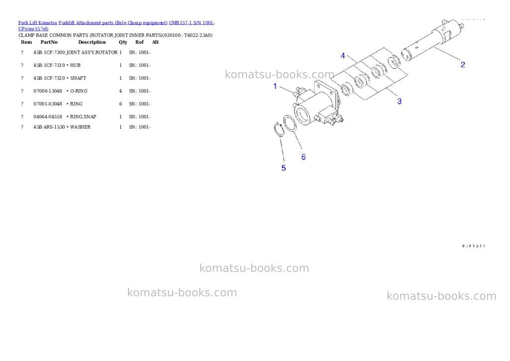 Komatsu cmr157-1 s/n 1001-up Parts catalog cover Page 9