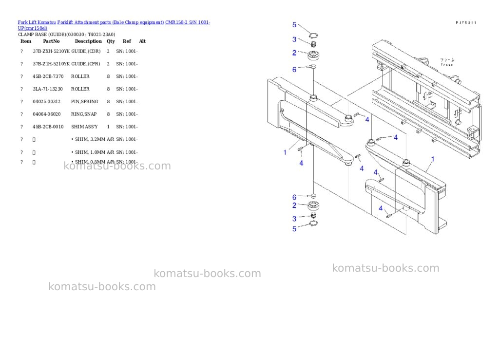 Komatsu cmr158-2 s/n 1001-up Parts catalog cover Page 2 Komatsu cmr158-2 s/n 1001-up Parts catalog cover Page 2
