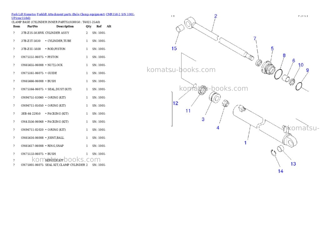 Komatsu cmr158-2 s/n 1001-up Parts catalog cover Page 4 Komatsu cmr158-2 s/n 1001-up Parts catalog cover Page 4