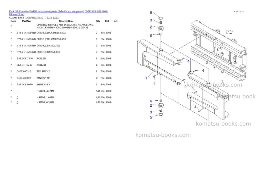 Komatsu cmr253-1 s/n 1001-up Parts catalog cover Page 2 Komatsu cmr253-1 s/n 1001-up Parts catalog cover Page 2