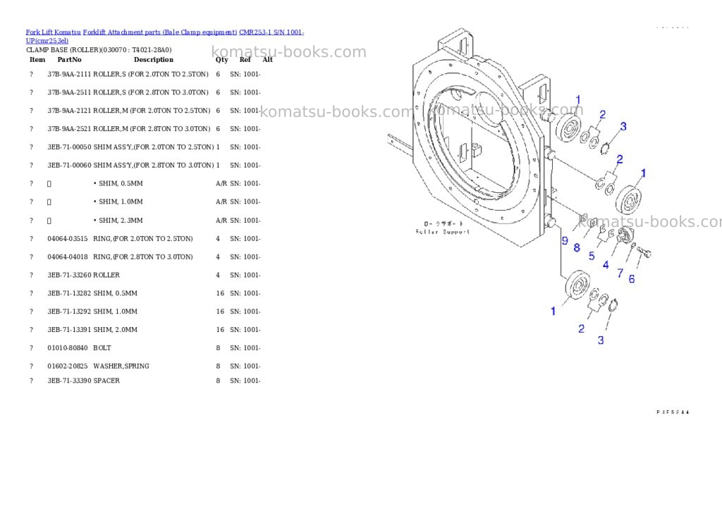 Komatsu cmr253-1 s/n 1001-up Parts catalog cover Page 6 Komatsu cmr253-1 s/n 1001-up Parts catalog cover Page 6