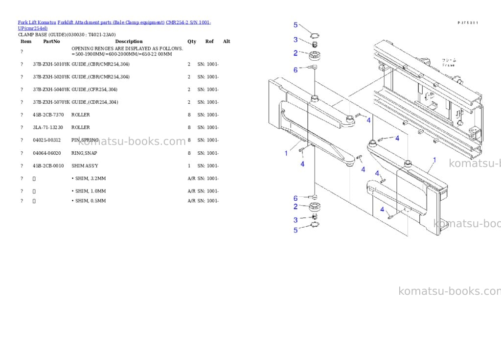 Komatsu cmr254-2 s/n 1001-up Parts catalog cover Page 2