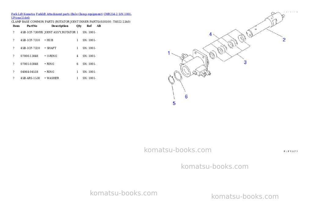 Komatsu cmr254-2 s/n 1001-up Parts catalog cover Page 9