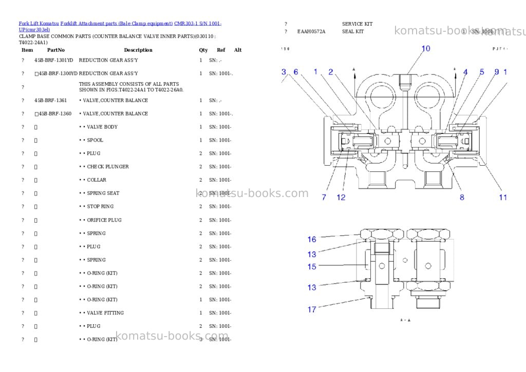 Komatsu cmr303-1 s/n 1001-up Parts catalog cover Page 10 Komatsu cmr303-1 s/n 1001-up Parts catalog cover Page 10