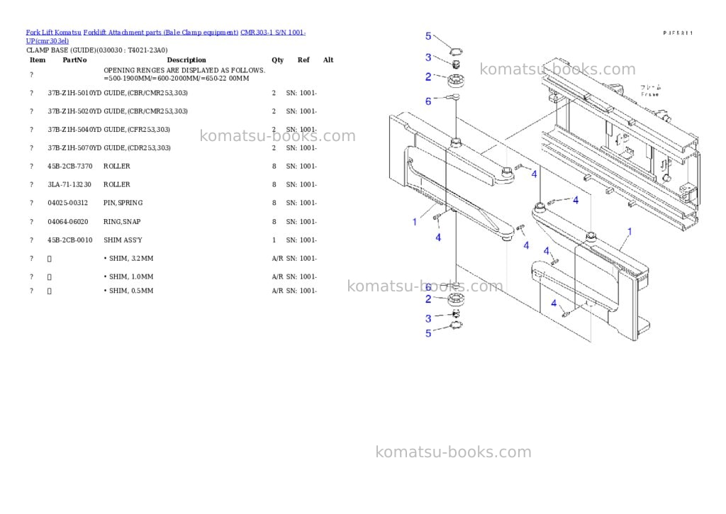 Komatsu cmr303-1 s/n 1001-up Parts catalog cover Page 2 Komatsu cmr303-1 s/n 1001-up Parts catalog cover Page 2