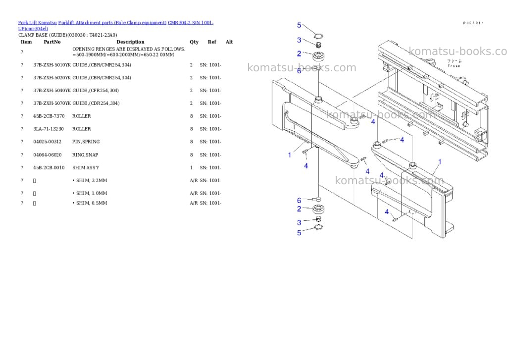 Komatsu cmr304-2 s/n 1001-up Parts catalog cover Page 2 Komatsu cmr304-2 s/n 1001-up Parts catalog cover Page 2
