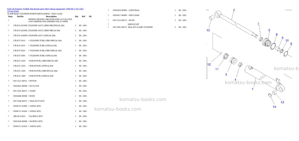 Komatsu cmr304-2 s/n 1001-up Parts catalog cover Page 4 Komatsu cmr304-2 s/n 1001-up Parts catalog cover Page 4