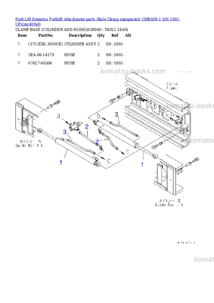 Komatsu cmr409-1 s/n 1001-up Parts catalog cover Page 3