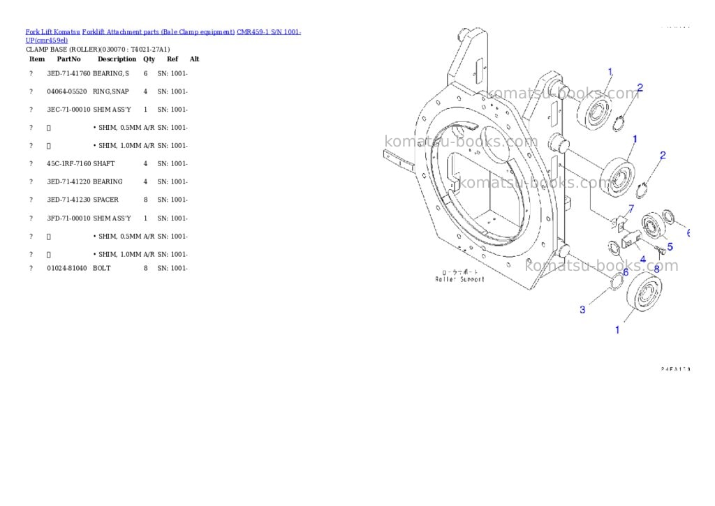 Komatsu cmr459-1 s/n 1001-up Parts catalog cover Page 6 Komatsu cmr459-1 s/n 1001-up Parts catalog cover Page 6