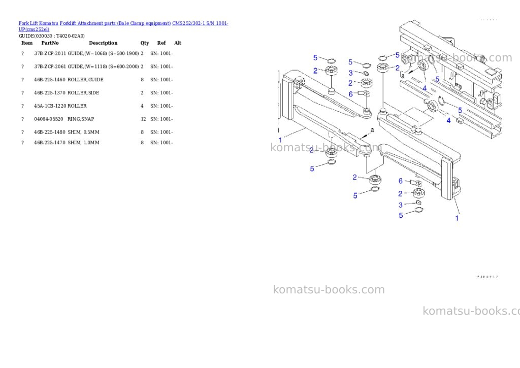 Komatsu cms252/302-1 s/n 1001-up Parts catalog cover Page 2 Komatsu cms252/302-1 s/n 1001-up Parts catalog cover Page 2