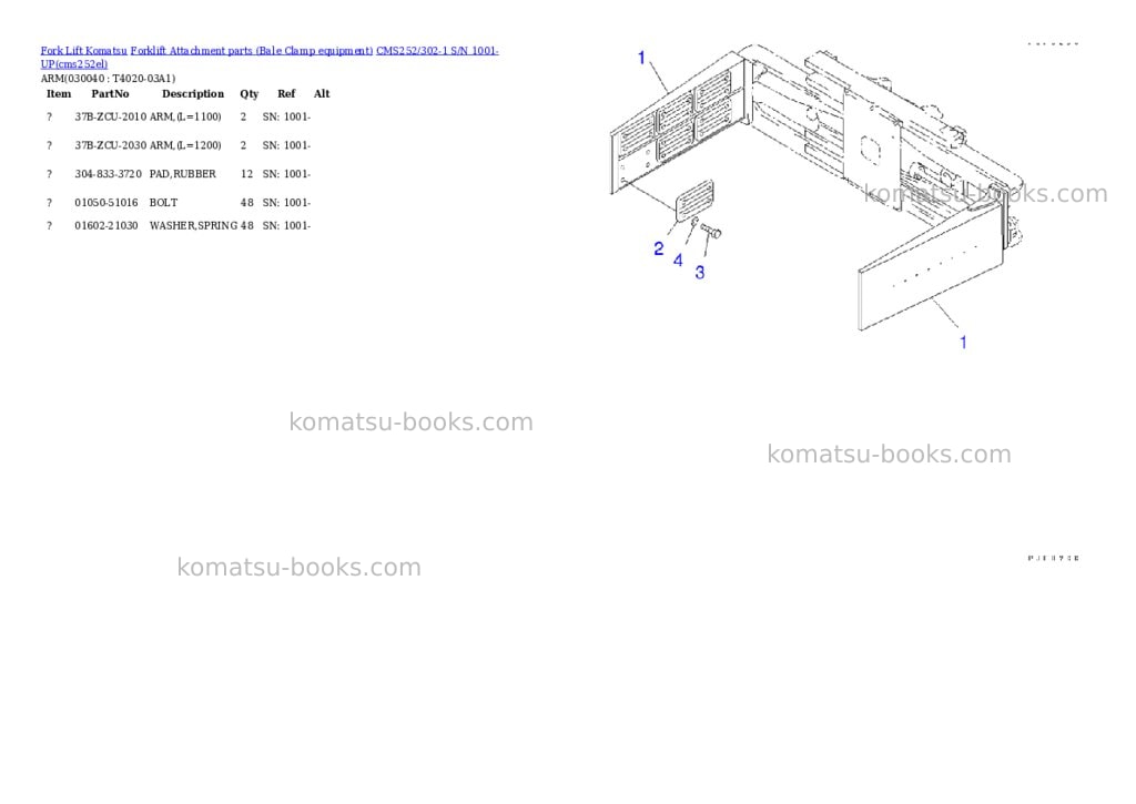 Komatsu cms252/302-1 s/n 1001-up Parts catalog cover Page 3 Komatsu cms252/302-1 s/n 1001-up Parts catalog cover Page 3