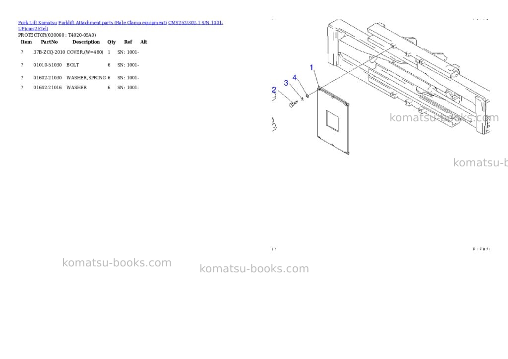 Komatsu cms252/302-1 s/n 1001-up Parts catalog cover Page 5 Komatsu cms252/302-1 s/n 1001-up Parts catalog cover Page 5