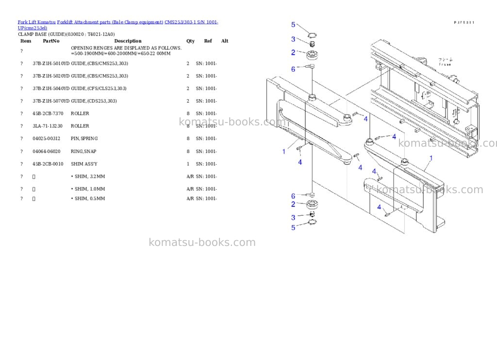 Komatsu cms253/303-1 s/n 1001-up Parts catalog cover Page 2 Komatsu cms253/303-1 s/n 1001-up Parts catalog cover Page 2