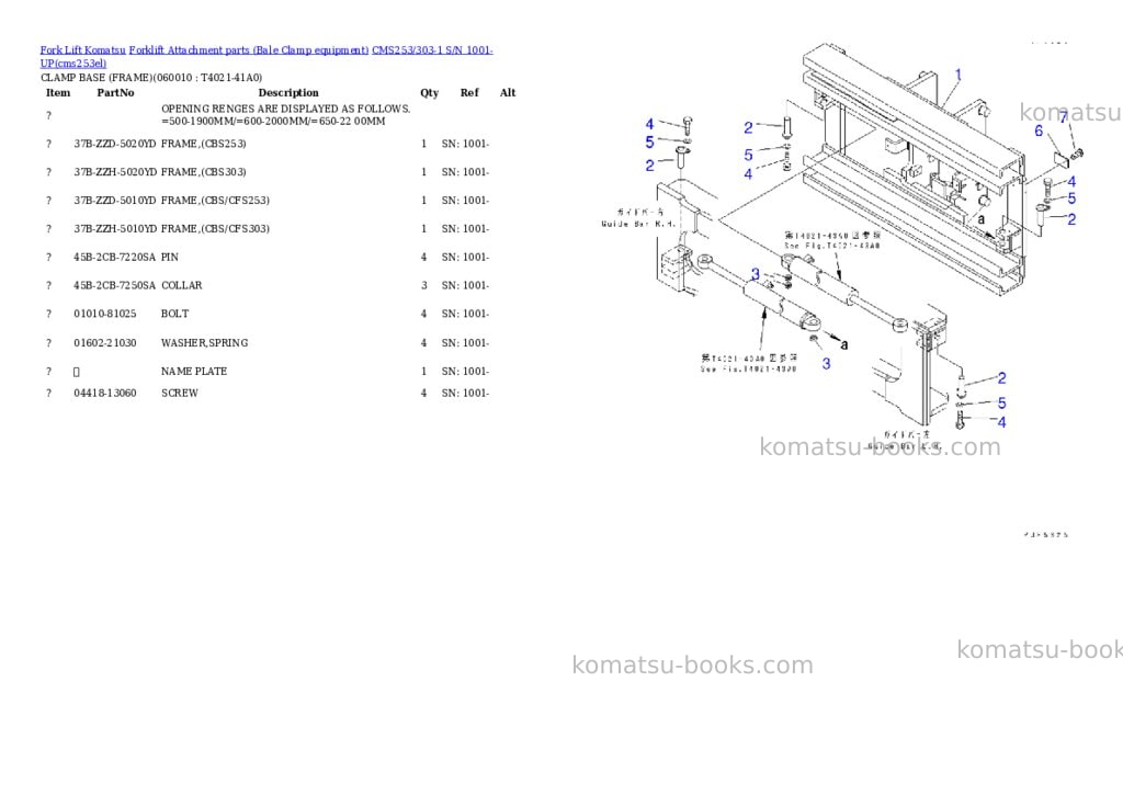 Komatsu cms253/303-1 s/n 1001-up Parts catalog cover Page 9 Komatsu cms253/303-1 s/n 1001-up Parts catalog cover Page 9