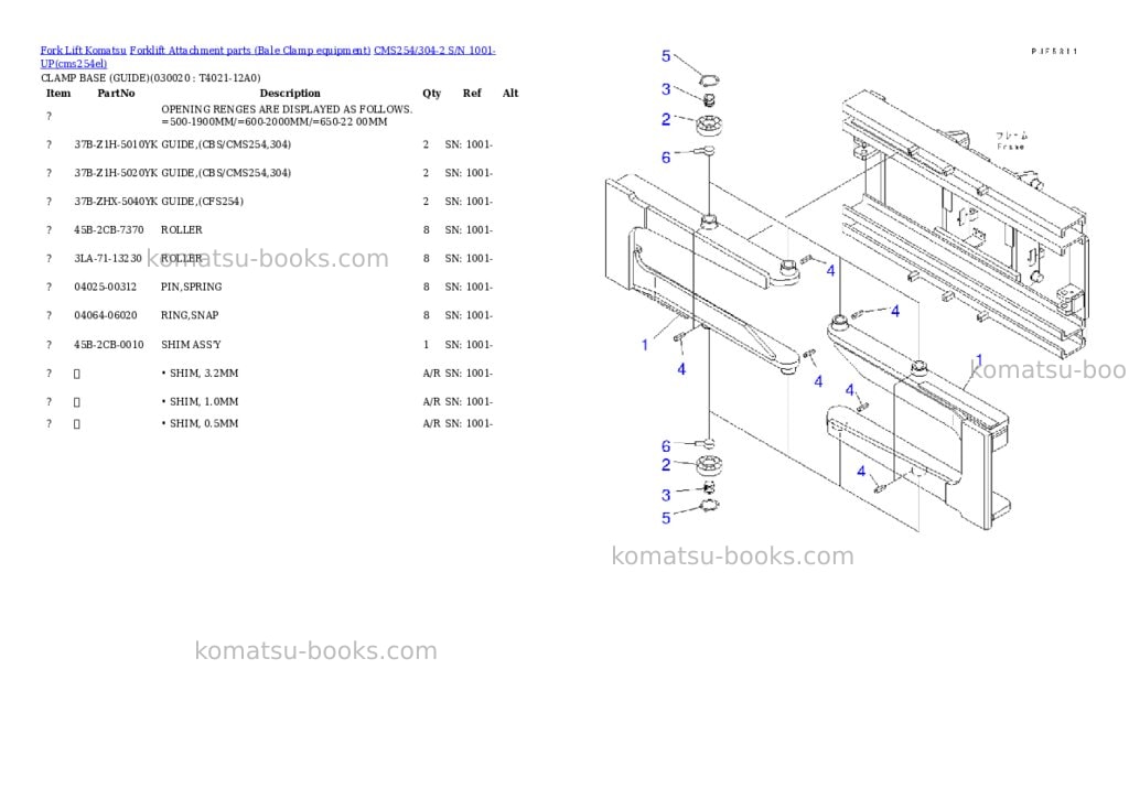 Komatsu cms254/304-2 s/n 1001-up Parts catalog cover Komatsu cms254/304-2 s/n 1001-up Parts catalog cover