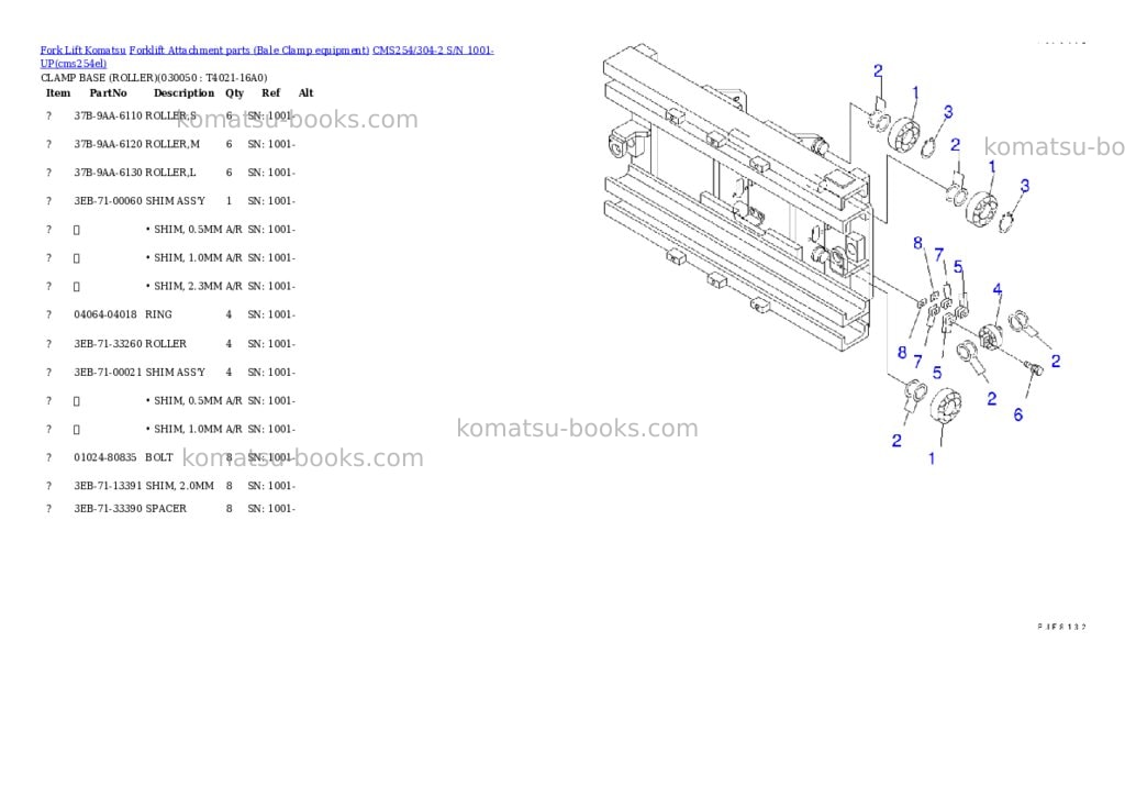 Komatsu cms254/304-2 s/n 1001-up Parts catalog cover Page 4 Komatsu cms254/304-2 s/n 1001-up Parts catalog cover Page 4
