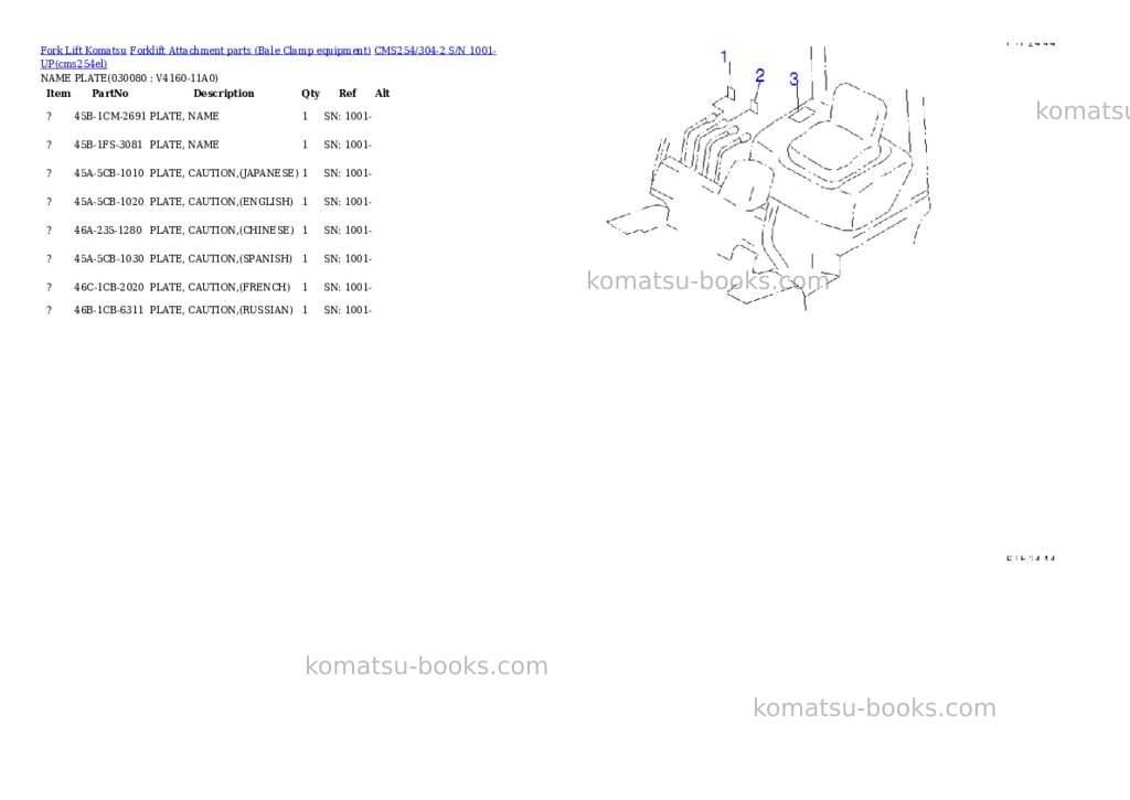 Komatsu cms254/304-2 s/n 1001-up Parts catalog cover Page 7 Komatsu cms254/304-2 s/n 1001-up Parts catalog cover Page 7
