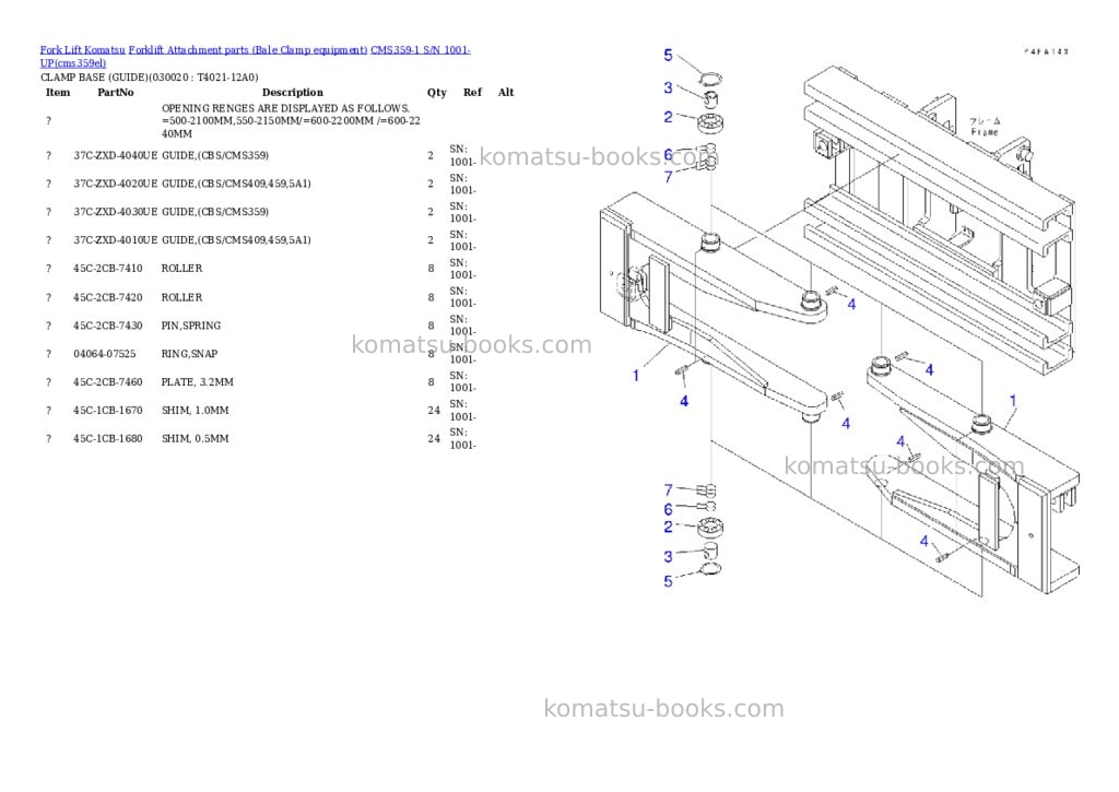 Komatsu cms359-1 s/n 1001-up Parts catalog cover Komatsu cms359-1 s/n 1001-up Parts catalog cover