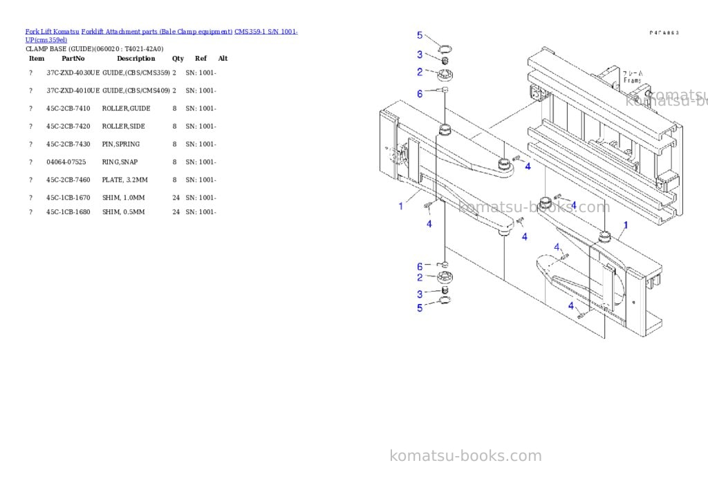 Komatsu cms359-1 s/n 1001-up Parts catalog cover Page 10 Komatsu cms359-1 s/n 1001-up Parts catalog cover Page 10