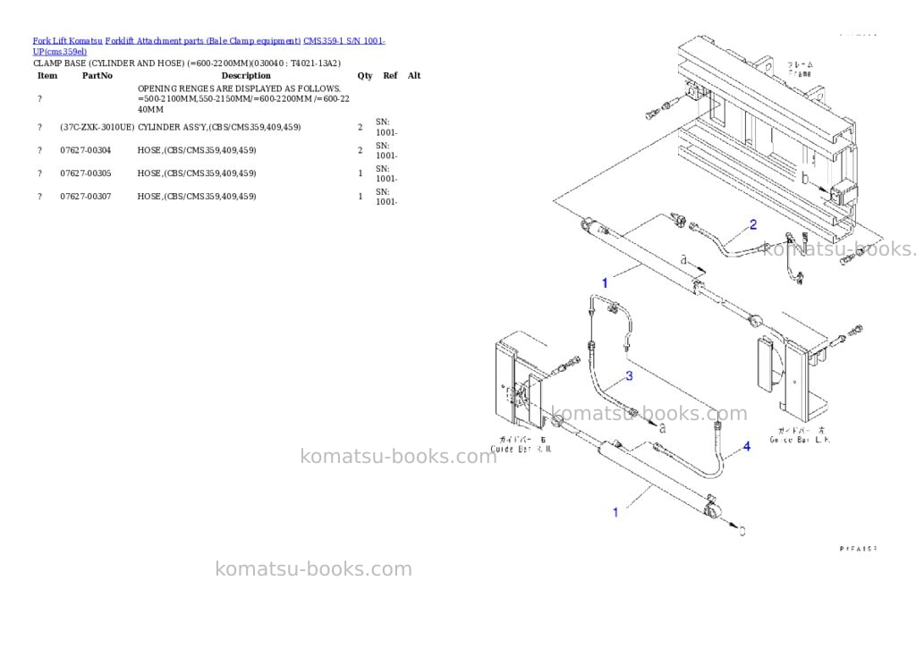 Komatsu cms359-1 s/n 1001-up Parts catalog cover Page 3 Komatsu cms359-1 s/n 1001-up Parts catalog cover Page 3