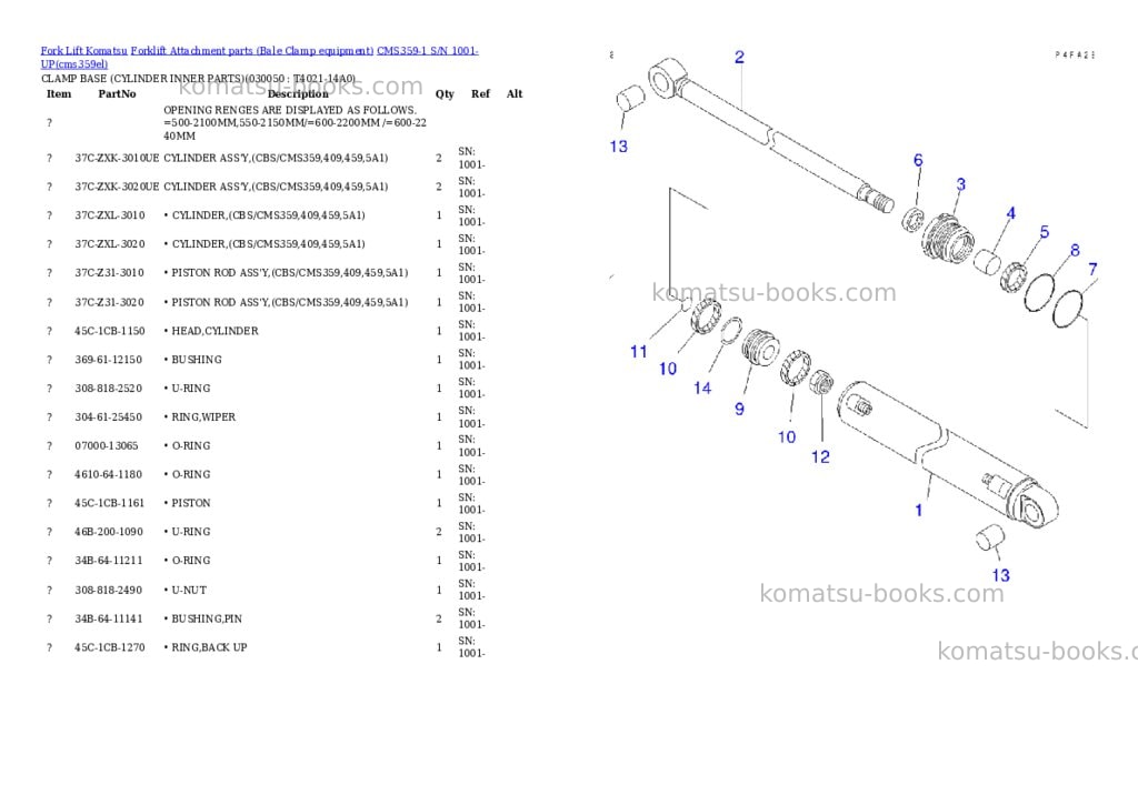 Komatsu cms359-1 s/n 1001-up Parts catalog cover Page 4 Komatsu cms359-1 s/n 1001-up Parts catalog cover Page 4